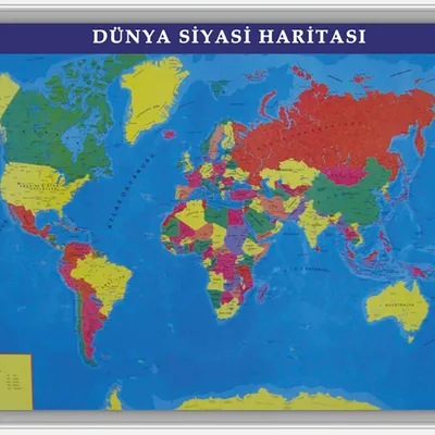 DÜNYA SİYASİ HARİTASI ALÜMİNYUM ÇERÇEVE