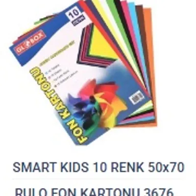 RULO FON KARTONU 50X70 CM 10 RENK SMART KIDS