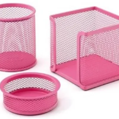 METAL KALEMLİK 3LÜ PEMBE TEMAT